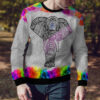 Elephant Mandala Color Ugly Christmas Sweater