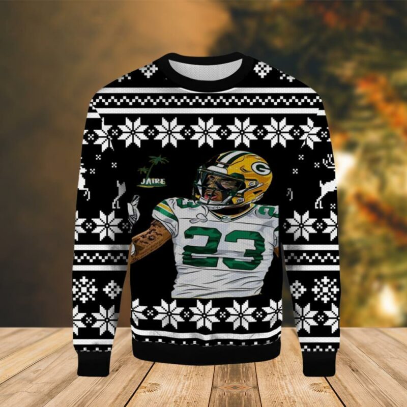 Jaire Alexander Green Bay Packers Christmas Awesome Ugly Sweater - Narides