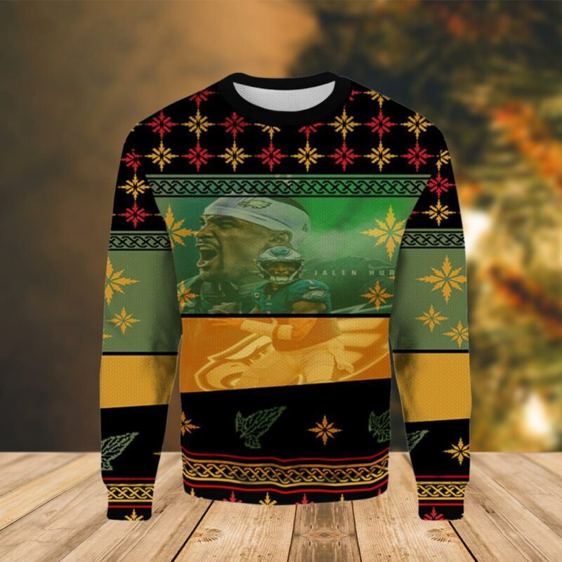 Jalen Hurts Philadelphia Eagles Chirstmas Awesome Ugly Sweater - Narides