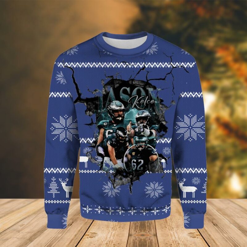 Jason Kelce Philadelphia Eagles Christmas Awesome Ugly Sweater - Narides