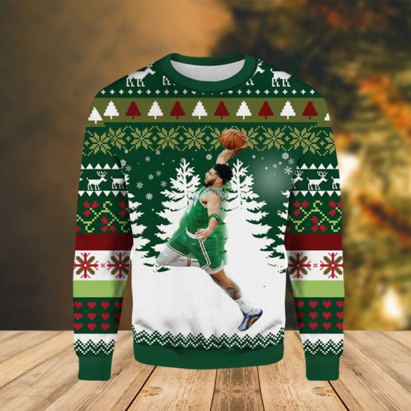 Jayson Tatum Celtics Basketball Christmas Awesome Ugly Sweater - Narides