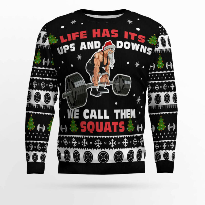 Santa Claus Love Gym Ugly Christmas Sweater