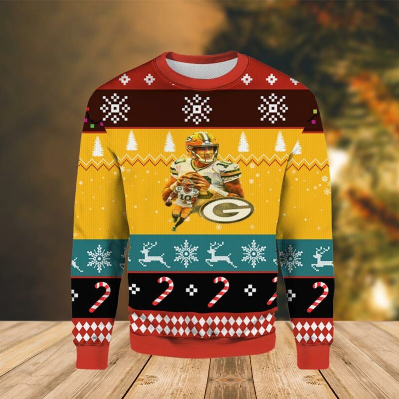 Jordan Love Green Bay Packers Christmas Ugly Sweater - Narides