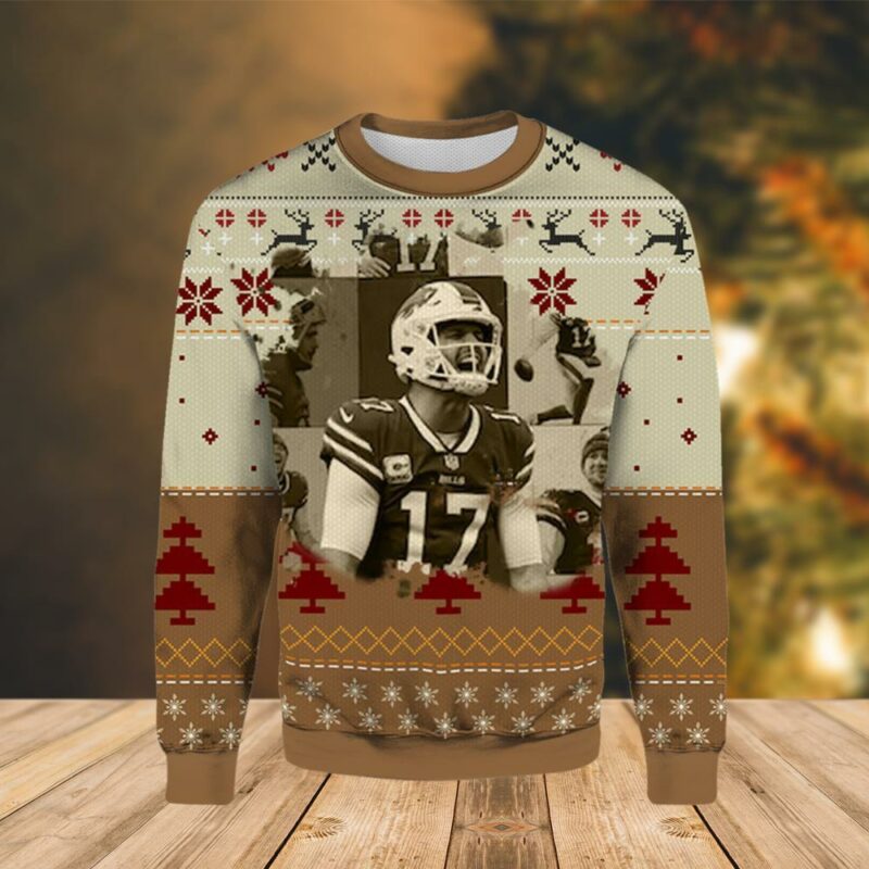 Josh Allen Buffalo Bills Christmas Ugly Sweater - Narides