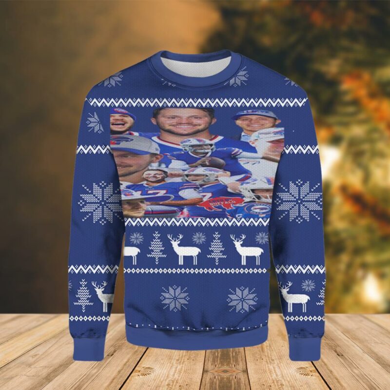 Josh Allen Lets Go Buffalo Bills Christmas Limited Ugly Sweater - Narides