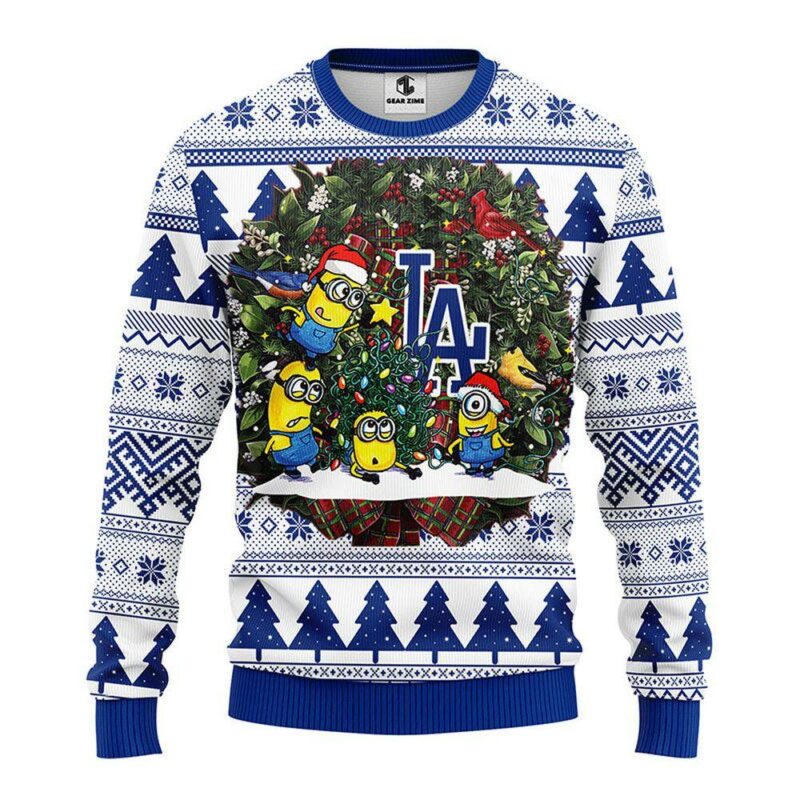 Los Angeles Dodgers Minion Party Ideas Christmas Jumper Ugly Sweater - Narides