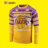 Los Angeles Lakers Courtside Bluetooth Lakers Christmas Awesome Ugly Sweater - Narides