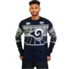 Los Angeles Rams Bluetooth Light Up Christmas Awesome Ugly Sweater - Narides