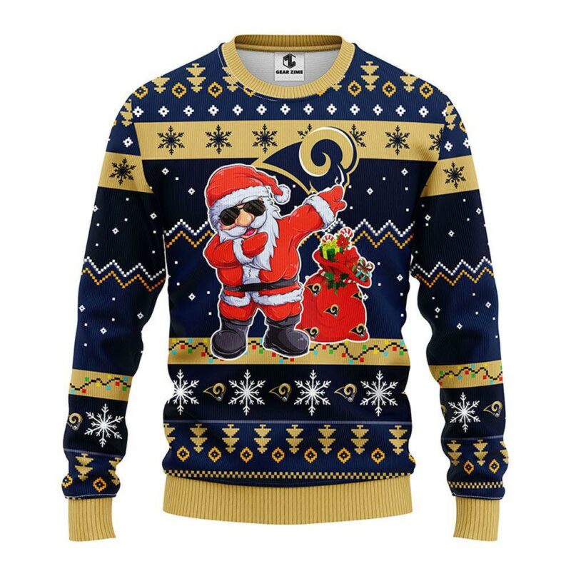 Los Angeles Rams Dabbing Santa Claus Party Ideas Christmas Jumper Limited Ugly Sweater - Narides