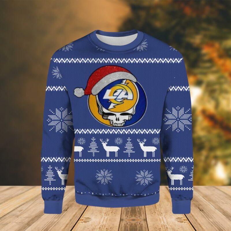 Los Angeles Rams Skull Christmas Ugly Sweater - Narides