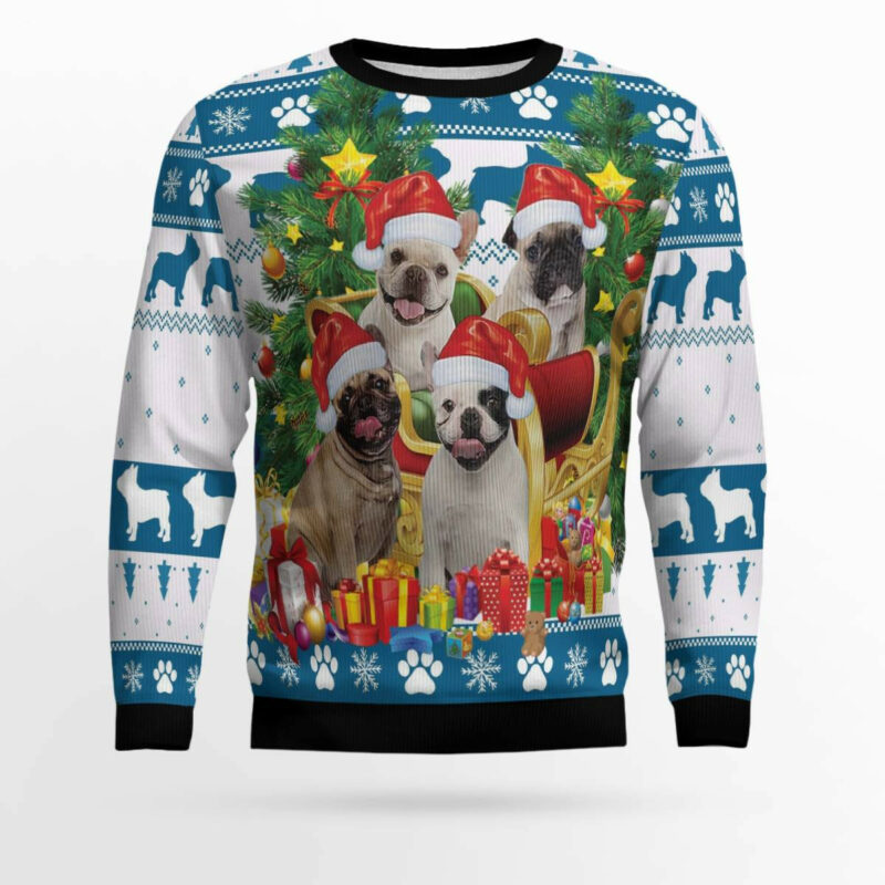 French Bulldog Greeting Ugly Christmas Sweater