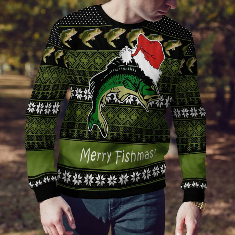 Fishing Merry Fishmas Ugly Christmas Sweater