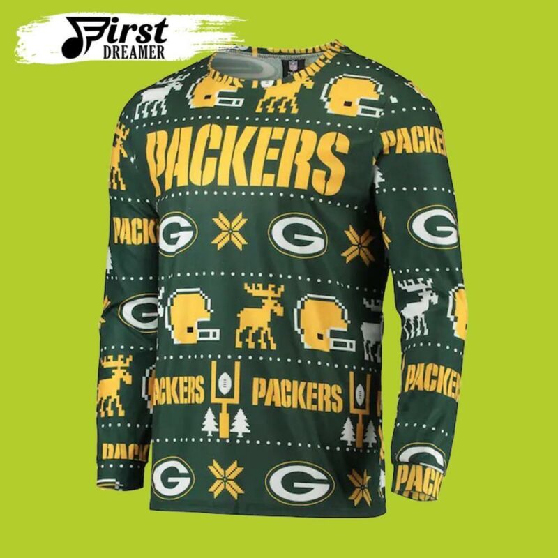 Merry Green Bay Packers Christmas Awesome Ugly Sweater - Narides