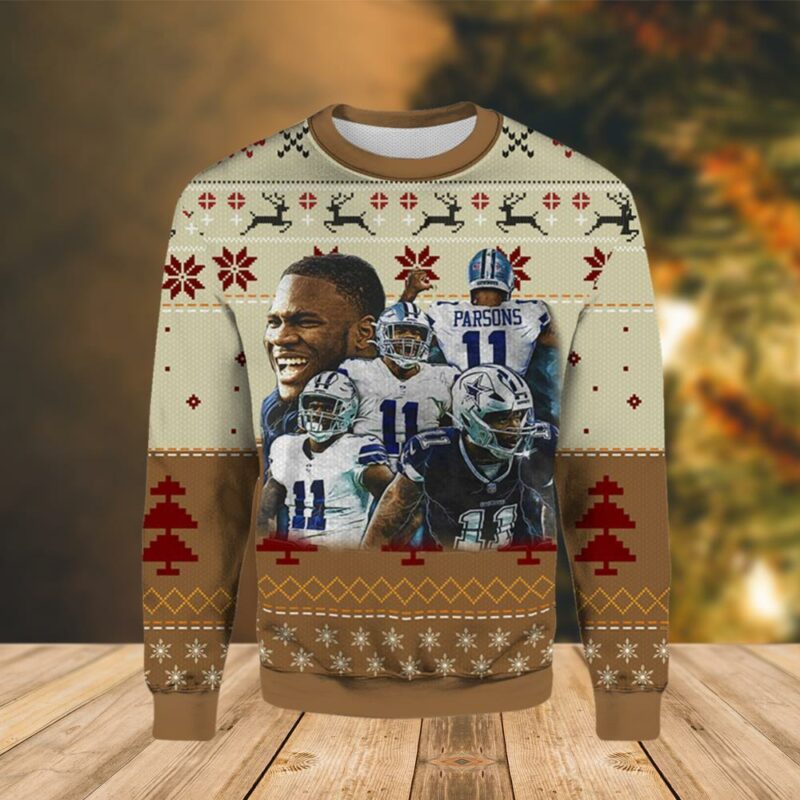 Micah Parsons Dallas Cowboys Christmas Ugly Sweater - Narides