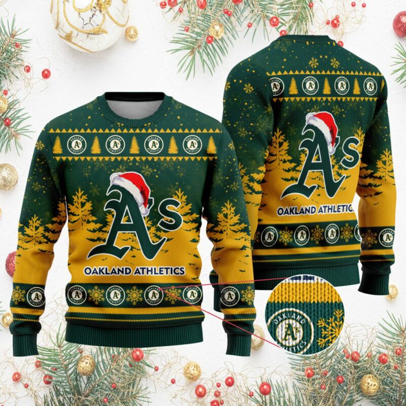 MLB Oakland Athletics Special Christmas Ugly Sweater - Narides