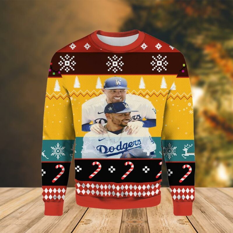 Mookie Betts And Freddie Freeman Dodgers Awesome Ugly Sweater - Narides