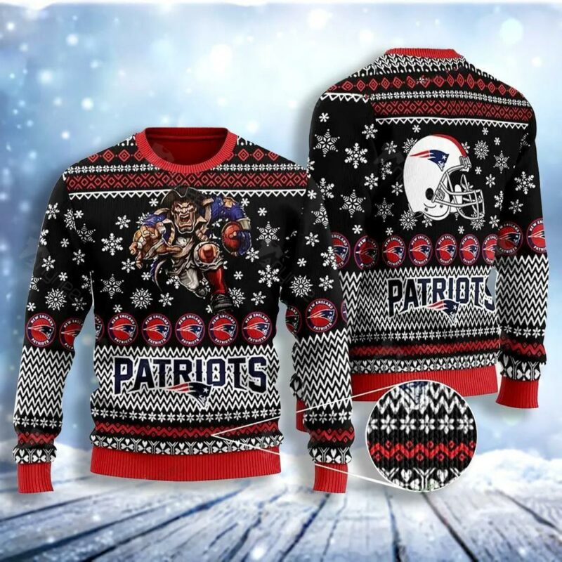 New England Patriot Christmas Ugly Sweater - Narides