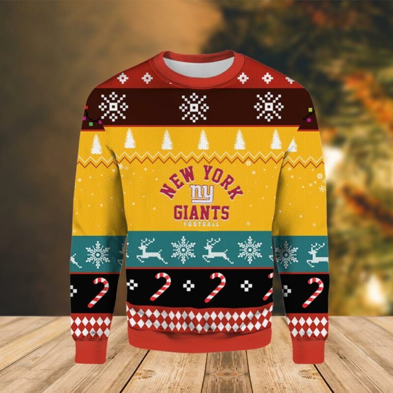 New York Giants Foolball Chirstmas Awesome Ugly Sweater - Narides