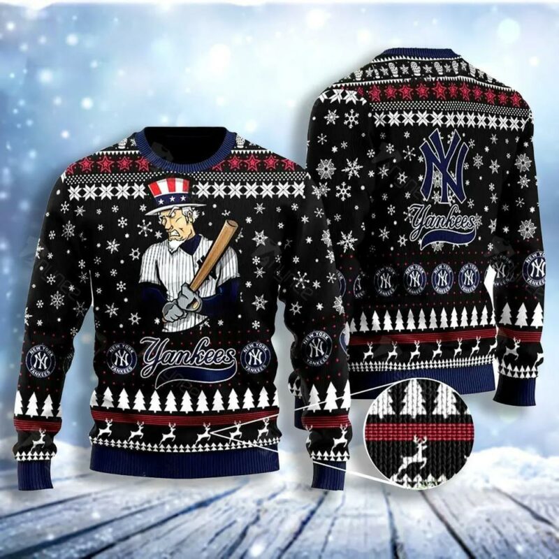 New York Yankee Christmas Ugly Sweater - Narides