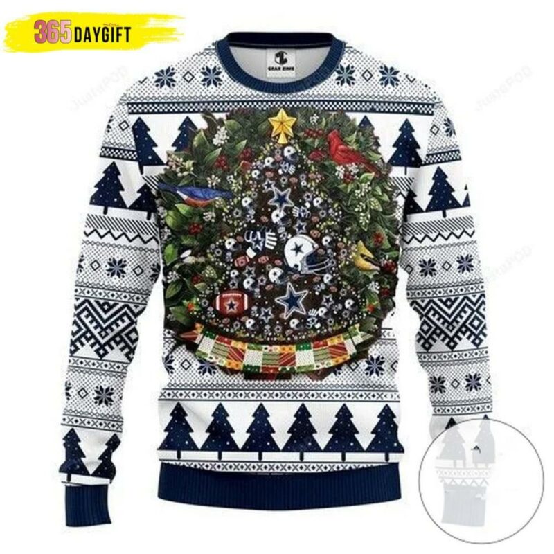 Nfl Dallas Cowboys Christmas Tree Dallas Cowboys Christmas Awesome Ugly Sweater - Narides