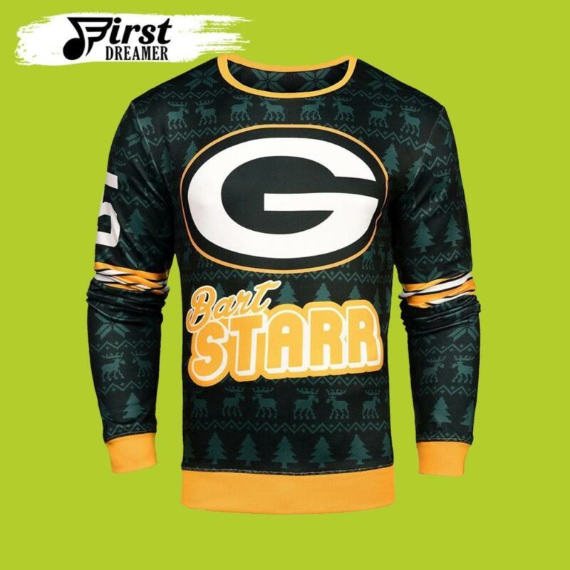 Nfl Mens Bart Starr Green Bay Packers Christmas Limited Ugly Sweater - Narides