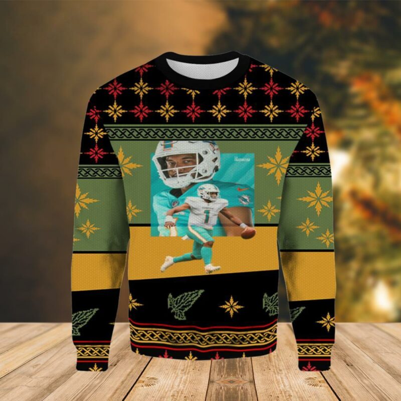 Nfl Miami Dolphins Quarterback Christmas Limited Ugly Sweater - Narides