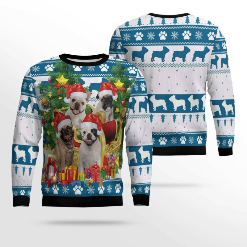 French Bulldog Greeting Ugly Christmas Sweater