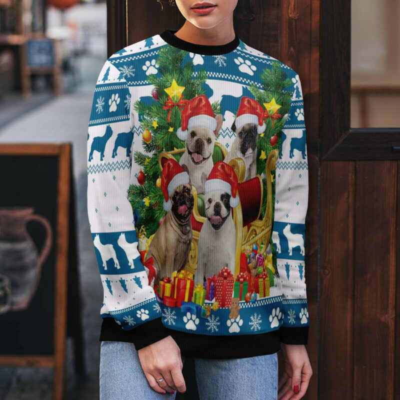 French Bulldog Greeting Ugly Christmas Sweater