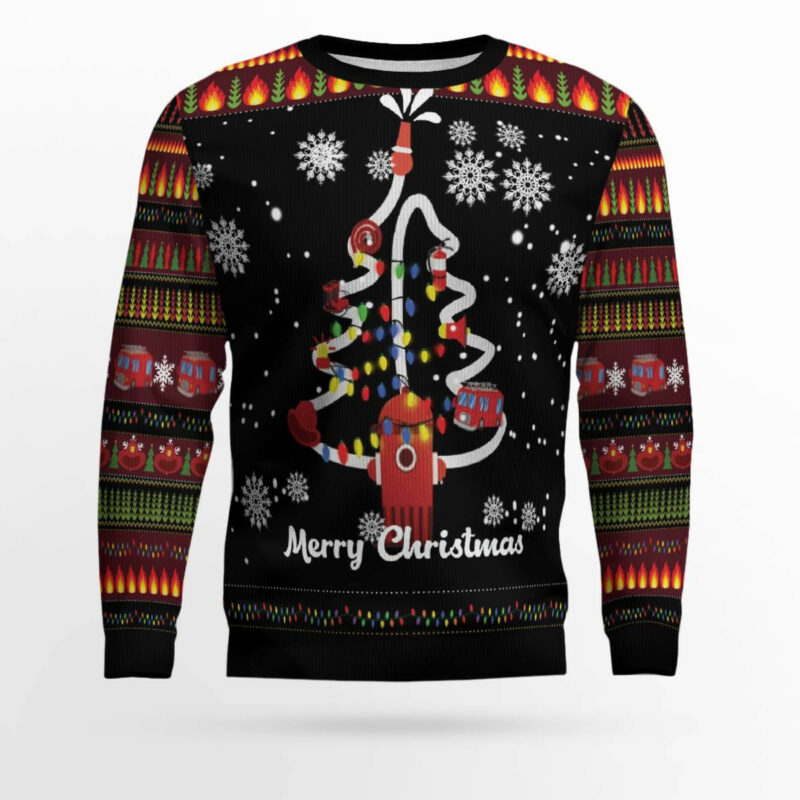 Merry Christmas Firefighter Ugly Christmas Sweater