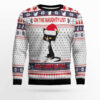 Naughty List Cat Meow Ugly Christmas Sweater