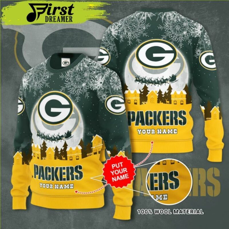 Personalized Green Bay Packers Christmas Awesome Ugly Sweater - Narides