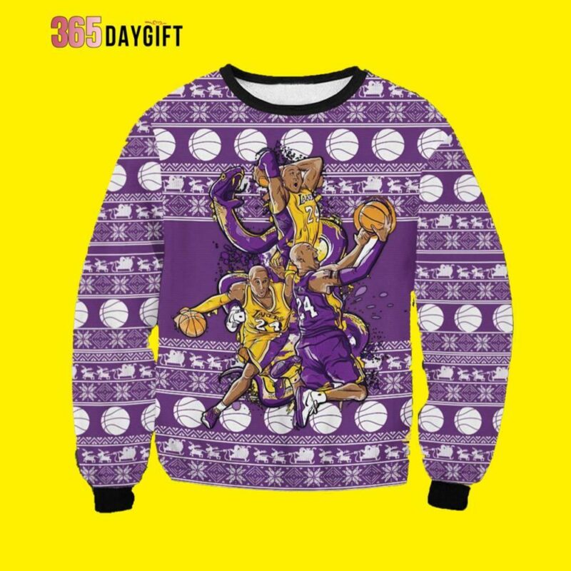 Purple Team Lakers Christmas Awesome Ugly Sweater - Narides