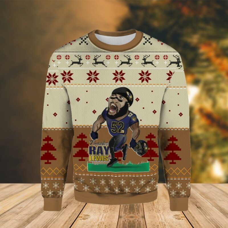 Ray Lewis Baltimore Ravens Christmas Limited Ugly Sweater - Narides