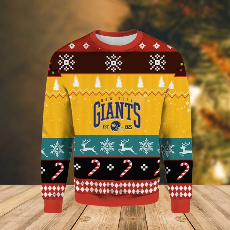 Retro New York Giants Christmas Ugly Sweater - Narides