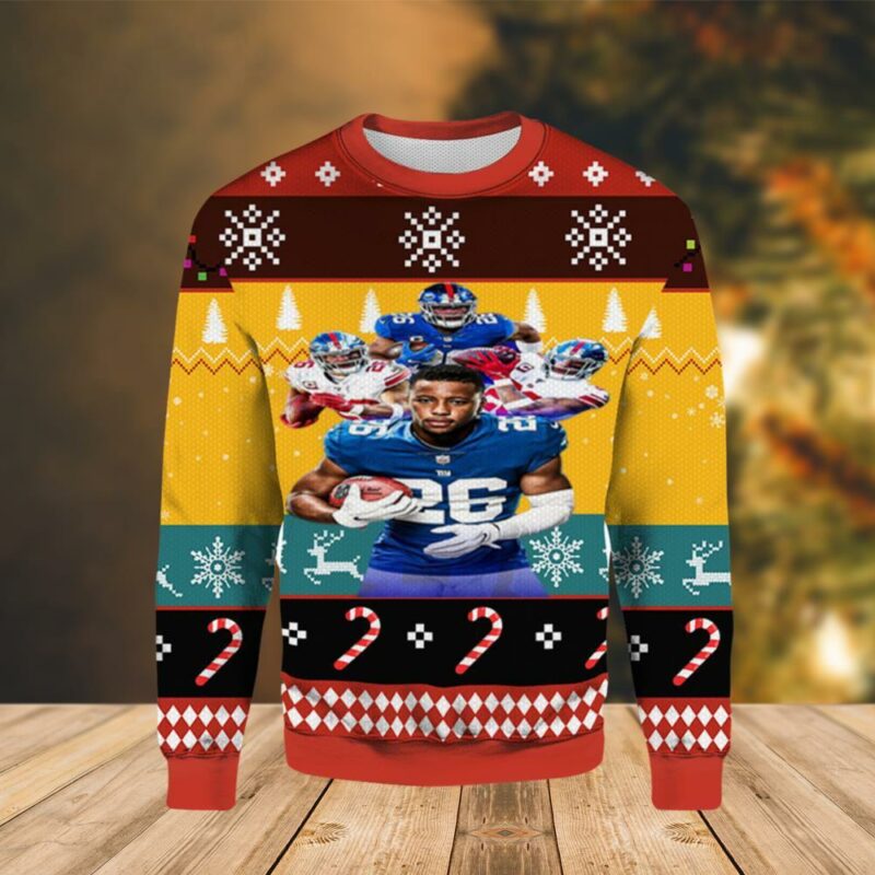 Saquon Barkley New York Giants Awesome Ugly Sweater - Narides