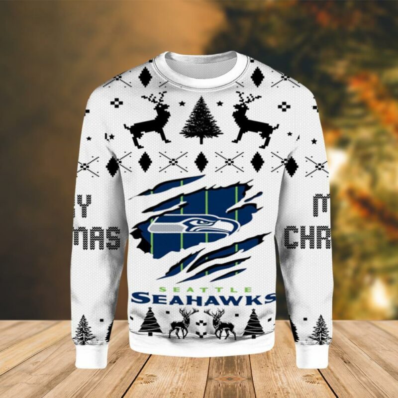 Seattle Seahawks Logo Christmas Ugly Sweater - Narides