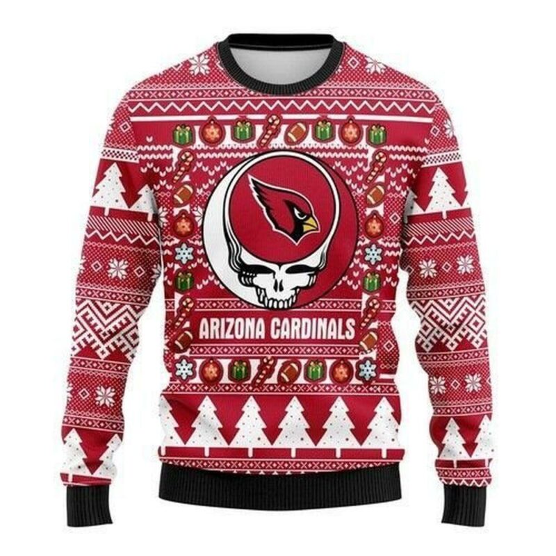 Skull Arizona Cardinals Nfl Christmas Ugly Sweater - Narides