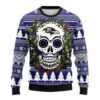 Skull Flower Calavera Baltimore Ravens Christmas Limited Ugly Sweater - Narides