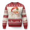 Retro Vintage Christmas Santa Claus Face Xmas Old Fashioned Ugly Christmas Sweater TS02