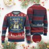 Funny Hanukkah Cat Ugly Christmas Sweater Happy Hanukcat Menorah Ugly Chanukah Jewish Festival TS02