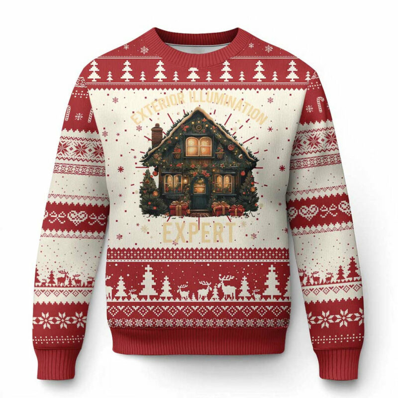 Funny Christmas Ugly Christmas Sweater Exterior Illumination Expert Xmas Lights Home Decor TS02