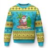 Xmas In Hawaii Ugly Christmas Sweater Flamingo Float Xmas Palm Tree Surfboard Cute Santa At Beach TS09