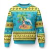 Xmas In Hawaii Ugly Christmas Sweater Palm Tree Firework Santa At Beach Drinking Coconut TS09