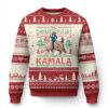 Xmas Childless Cat Lady For Kamala Ugly Christmas Sweater Funny Santa Cat Voted Harris 2024 TS09