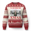 Funny Xmas Trump Ugly Christmas Sweater I'll Be Home For Xmas TS09