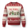 Funny Xmas Cat Ugly Christmas Sweater Ew People Green Cat Santa TS09