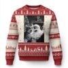 Funny Christmas Cat Selfie With Santa Ugly Christmas Sweater TS09