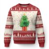 Funny Xmas Cat Ugly Christmas Sweater You Are A Meow One Mr. Cat Green Cat TS09