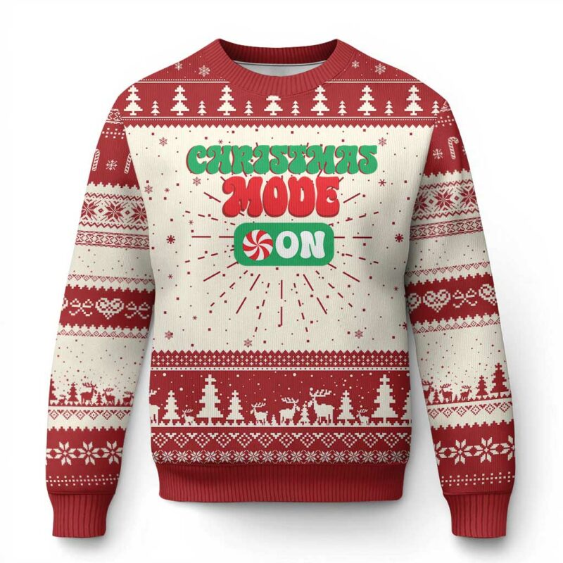 Funny Christmas Mode On Ugly Christmas Sweater TS09