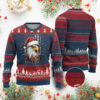 Patriotic Xmas Ugly Christmas Sweater Santa Bald Eagle USA Flag Xmas TS09